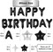27PCS Black Happy Birthday Balloon Banner Set – 16" Foil Letter Balloons with 18" & 10" Star Balloons, Mylar Birthday Decorations for Party Supplies (Black)